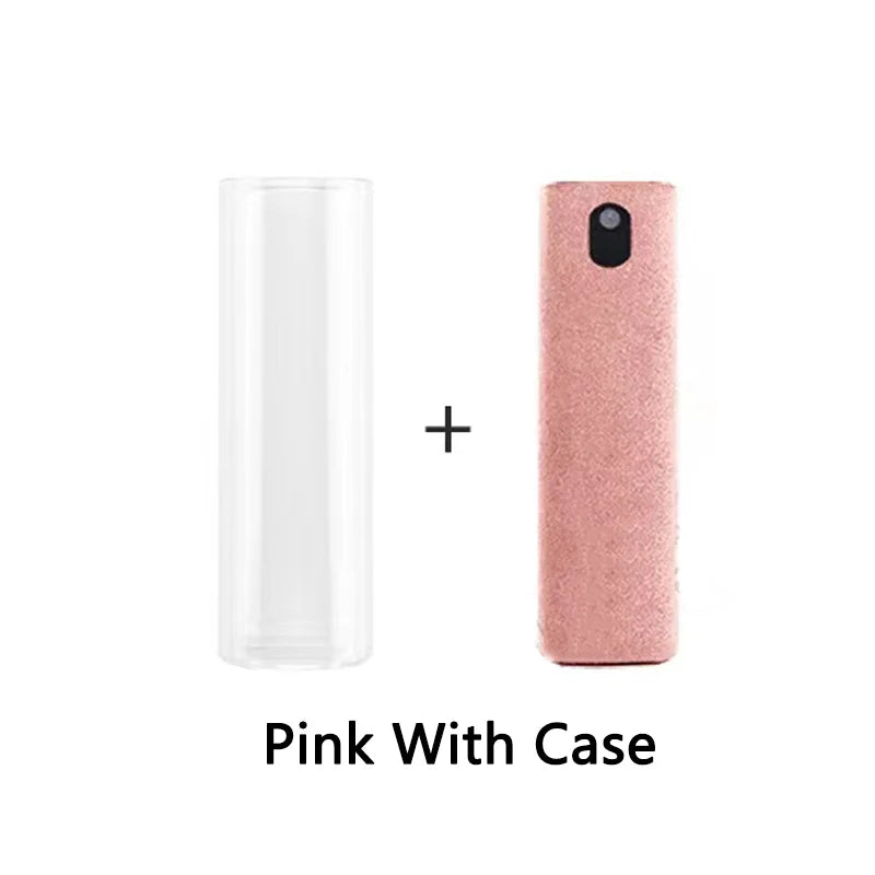 Showlu 2-in-1 mobile phone screen cleaner spray bottle with microfiber cloth for iPhone, iPad, MacBook screen cleaning.