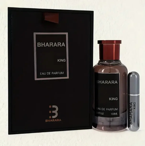 Bharara King Eau De Parfum for Men, 100ml spray bottle with sleek design and long-lasting fragrance appearance.