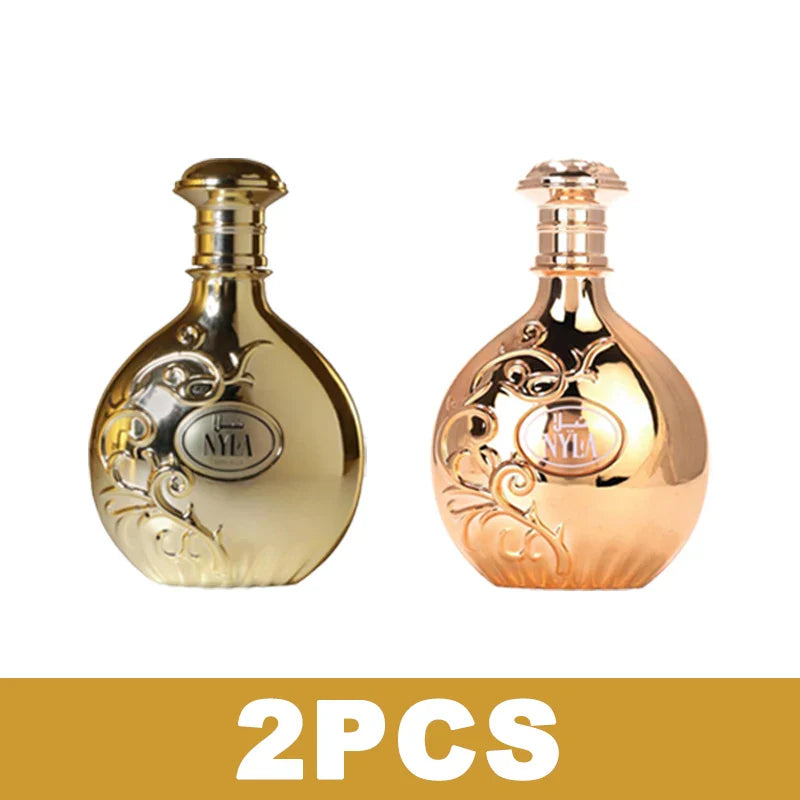 Unisex Arabiyat Nyla Eau De Parfum in 80ml with a woody amber scent, featuring a sleek bottle design.