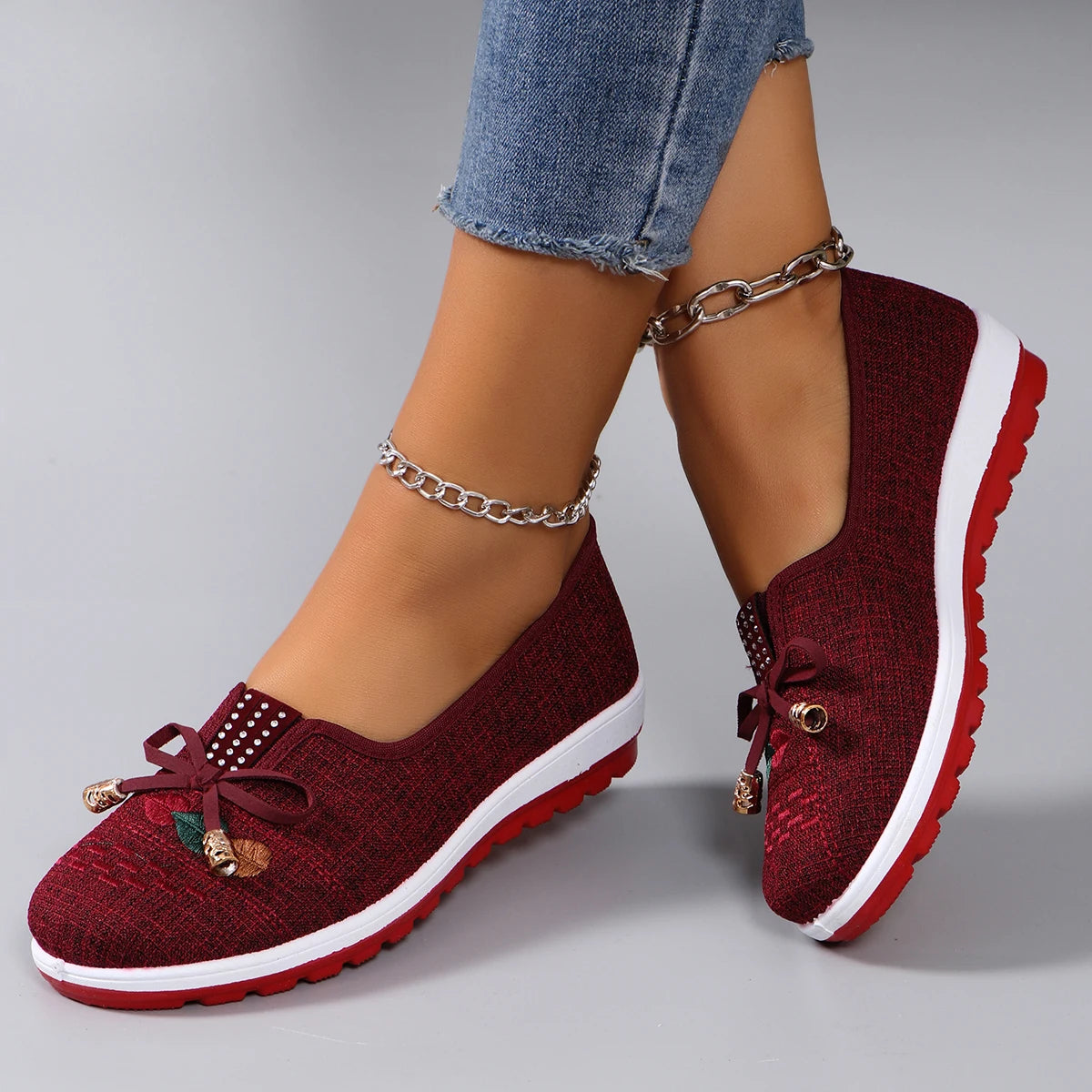 Women's breathable mesh flat sneakers by Showlu Fashion Store, casual summer shoes with lightweight design and comfortable fit.