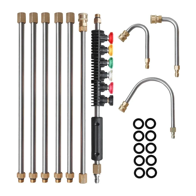 Showlu Smart General pressure washer quick-connect adapter set with multiple interchangeable fittings for easy hose attachment.