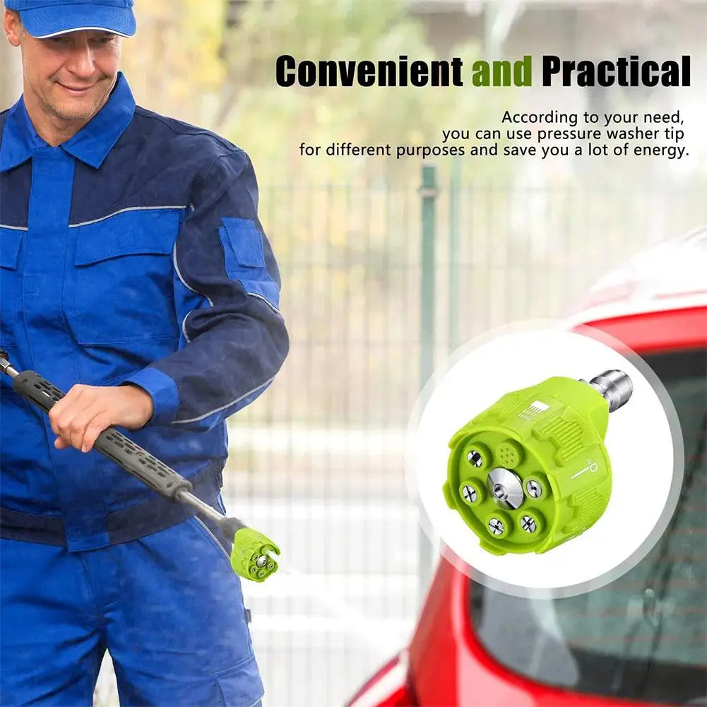 Showlu Smart General 6-in-1 adjustable pressure washer nozzle with multiple spray settings for versatile cleaning.