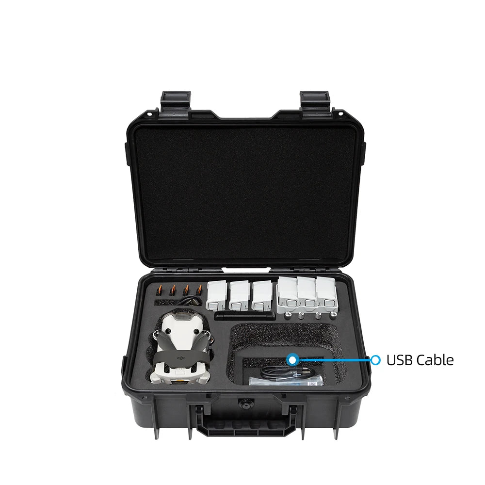 Showlu Fashion Store explosion-proof waterproof hard shell case for DJI Mini 3/4Pro and Mini 4 Pro, with large capacity and portable design.