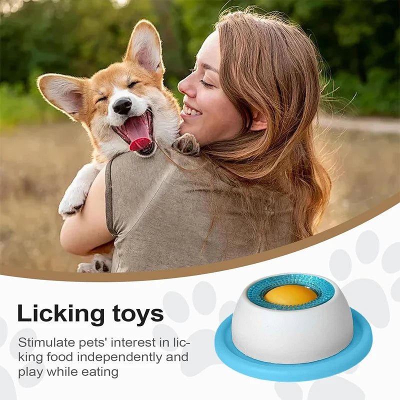 Showlu Fashion Store dog and cat yogurt licking plate, slow feeder pet lick mat with textured surface for interactive snacking and dental health.
