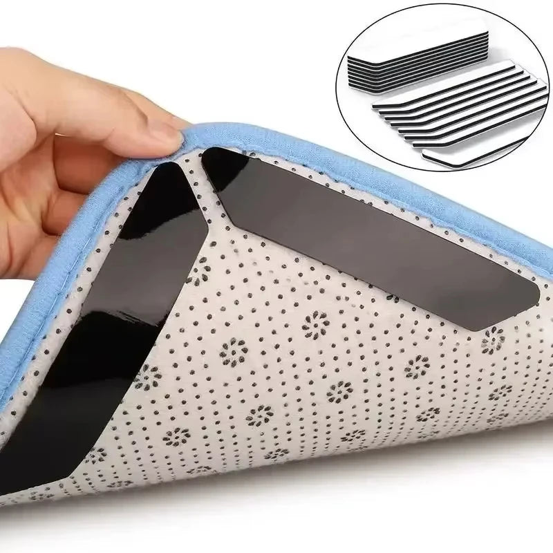 Showlu Smart General anti-slip rug grippers holding a rug securely in place on hardwood flooring.