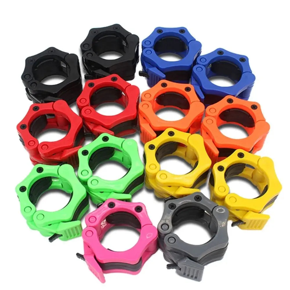 Showlu Fashion Store fitness barbell clamps with quick release hexagon design, plastic universal collars for weightlifting safety.