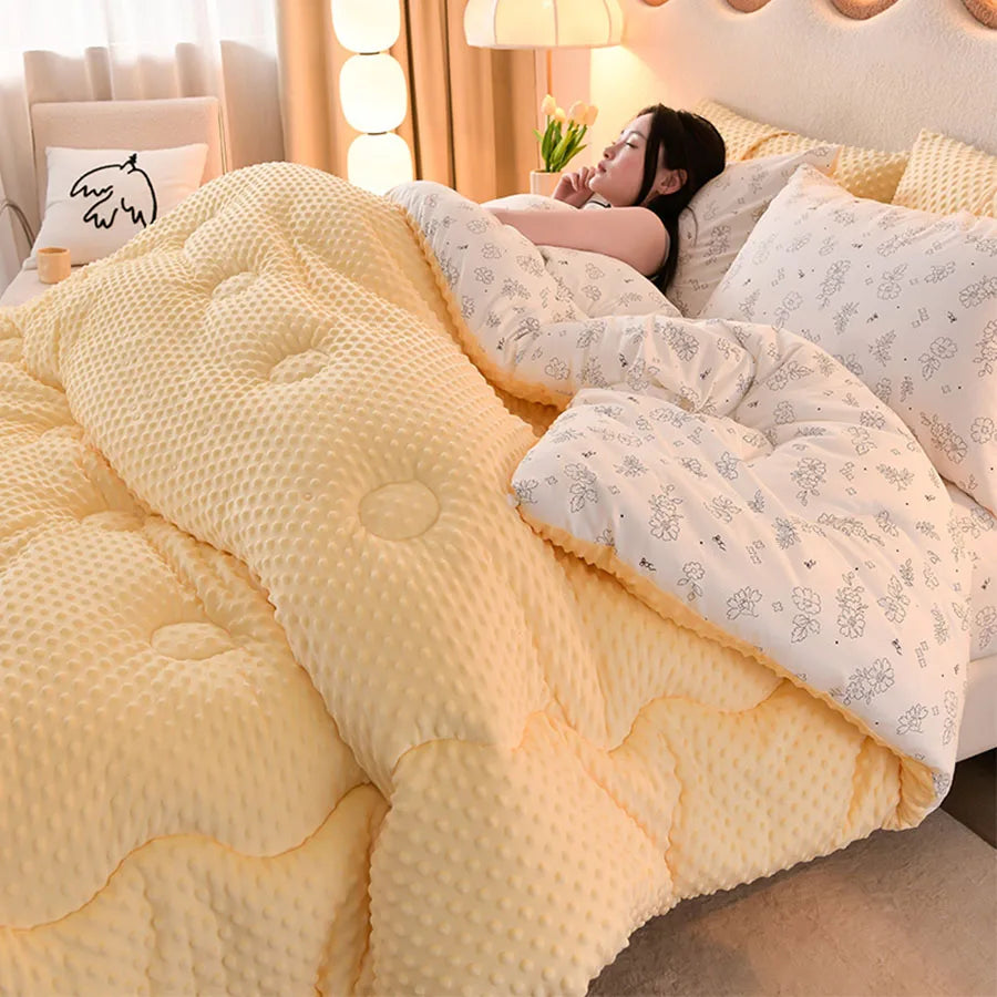 KDJEIKZ  Microfiber is thickened by 3D beanie velvet to protect the warm winter blanket by single double fall and winter