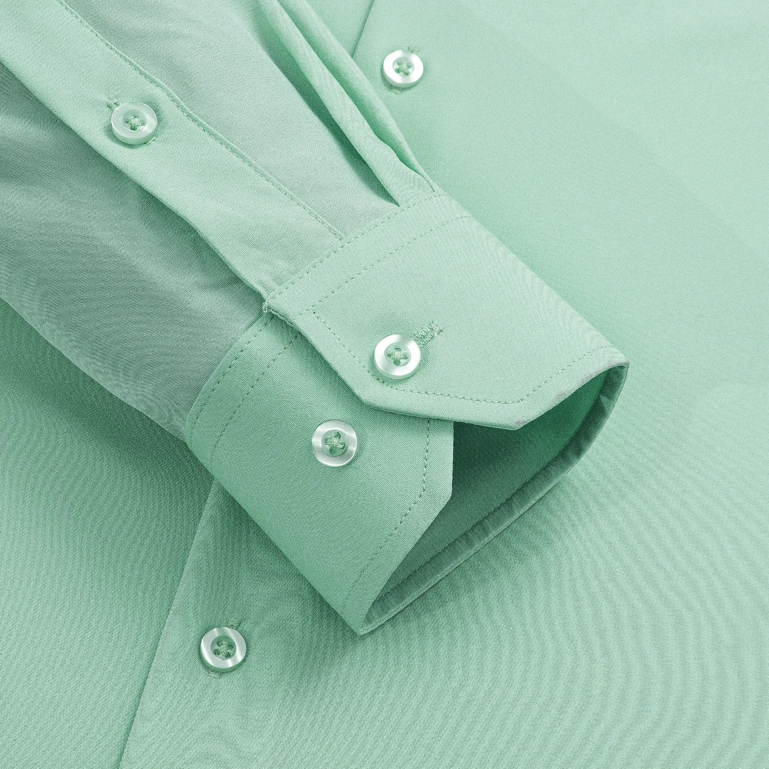 Blue silk men's long sleeve dress shirt with lapel, suitable for business, weddings, or formal occasions.