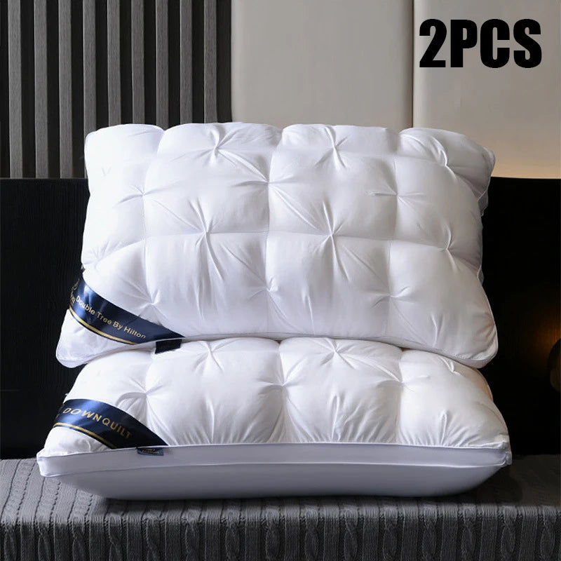 Two soft, supportive bed pillows from Mingou Store in a 2-piece sleep pillow set, suitable for back, stomach, and side sleepers.