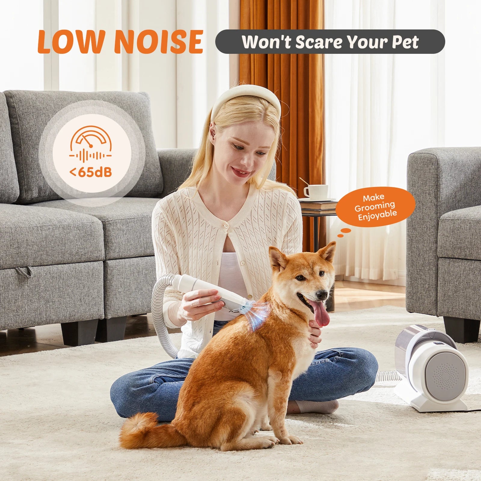 Showlu Smart General Sweetcrispy Quiet Cat Hair Clipper with detachable blades and ergonomic design for gentle pet grooming.