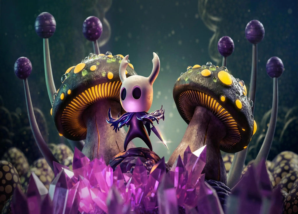 Hollow Knight canvas wall art featuring a modern video game poster with character artwork for home decor.