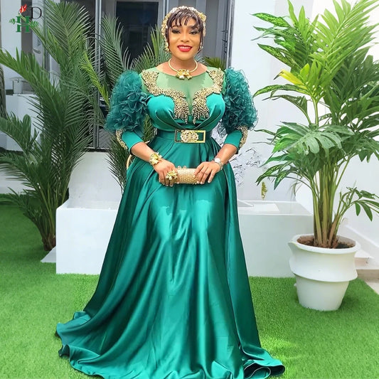 H&D Plus Size African Wedding Party Luxury Dresses For Women 2025 Dashiki Ankara Evening Gown Turkey Outfit Robe Africa Clothes