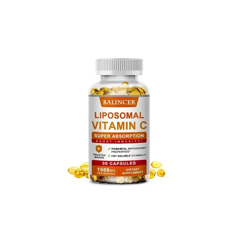 Liposomal Vitamin C capsules from Showlu Fashion Store, promoting collagen, supporting skin and immune health, with antioxidant benefits