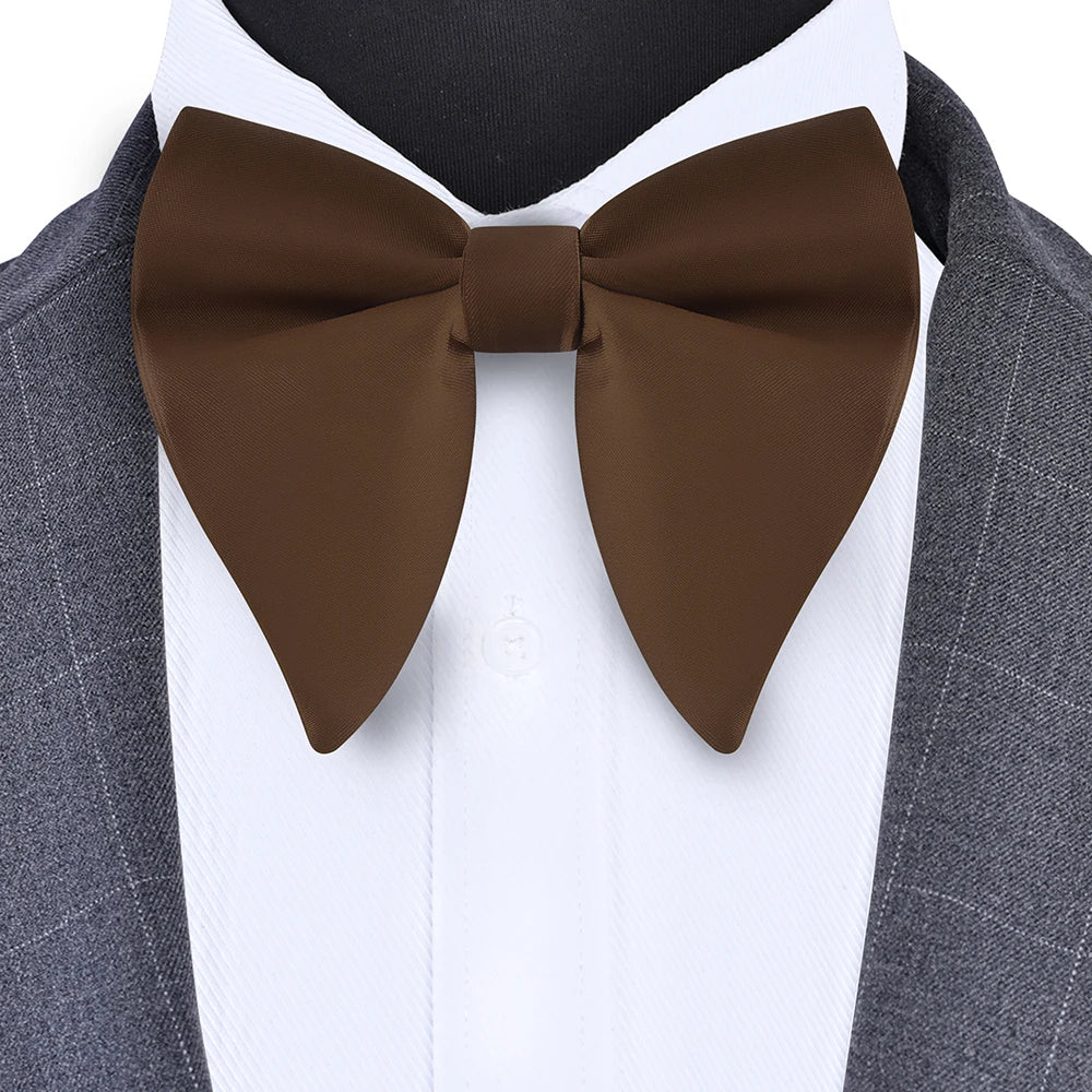 GUSLESON Fashion Pink Champagne Blue Solid Bow Tie For Men Classic Big Bowtie For Party Wedding Bowknot Adult Mens Tie