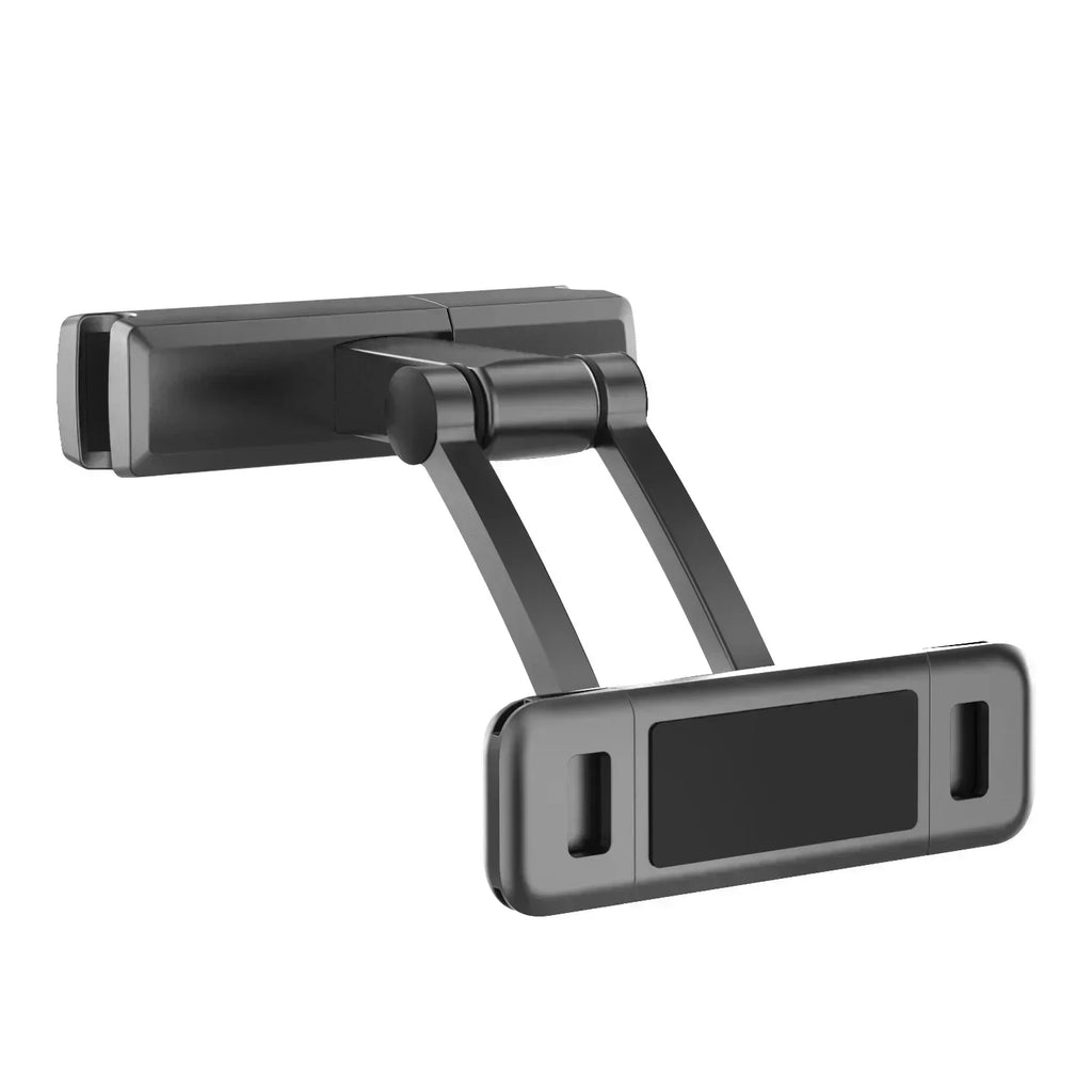 Showlu Smart General car headrest tablet holder attached to headrest, securing a tablet for rear passenger entertainment.