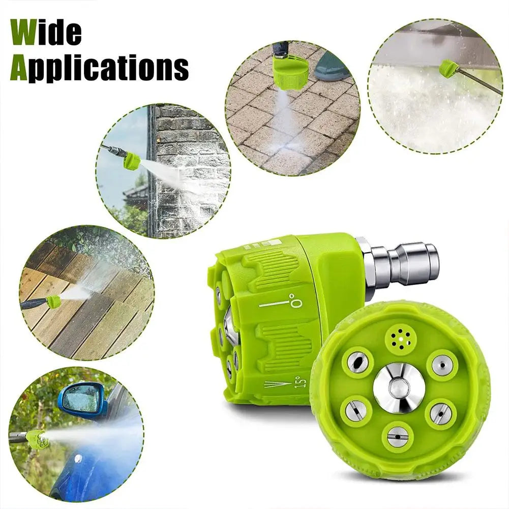 Showlu Smart General 6-in-1 adjustable pressure washer nozzle with multiple spray settings for versatile cleaning.