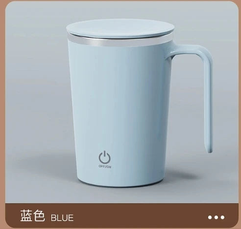 Showlu automatic self-stirring stainless steel coffee mug with magnetic stirring feature, shown on a neutral background.