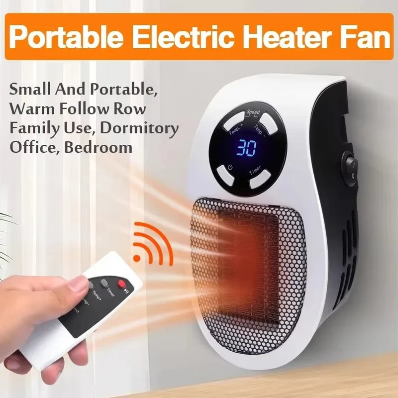 Showlu Smart General 500W mini ceramic space heater with plug-in design, compact and portable for small room heating.