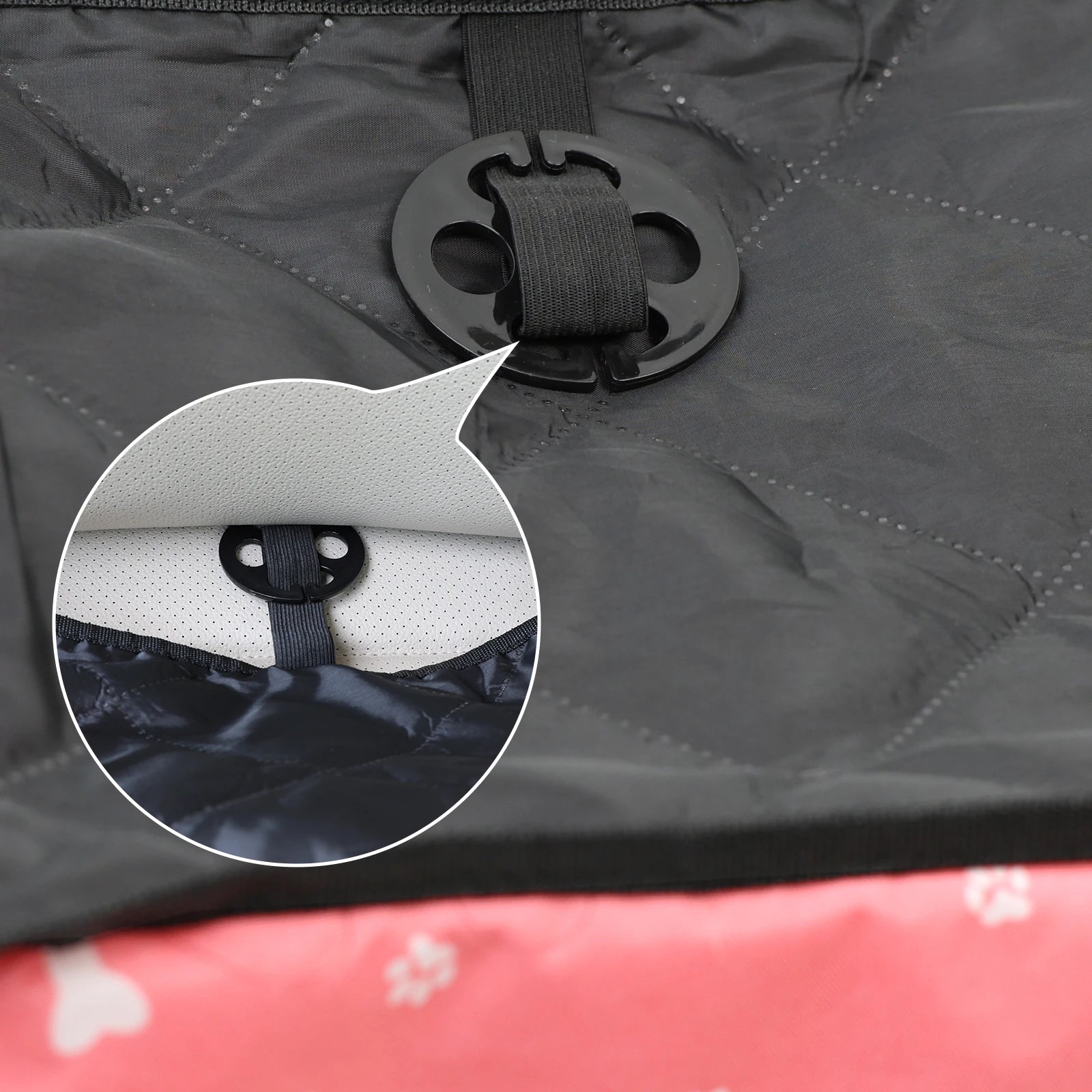 Showlu Fashion PaiPaitek pet dog car seat in non-slip nylon with pockets, designed for safe travel and comfort for small dogs.