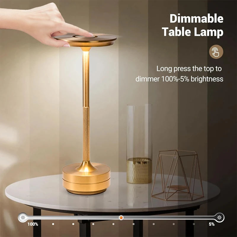 Showlu Smart Touch Control LED Table Lamp, rechargeable, dimmable, USB-powered desk lamp with modern design.
