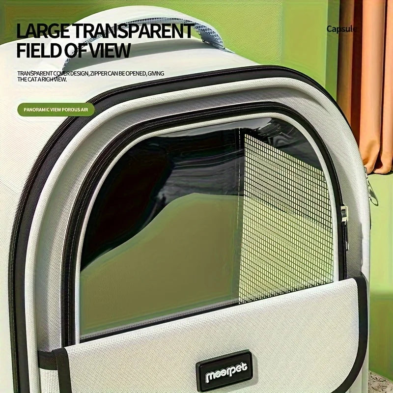 Large mesh pet carrier backpack for cats and medium dogs by Showlu Fashion Store, featuring breathable mesh panels.