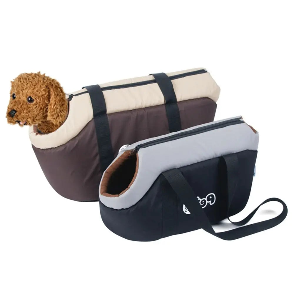 Showlu Fashion portable nylon pet carrier backpack for small dogs and cats, with mesh ventilation and adjustable straps.