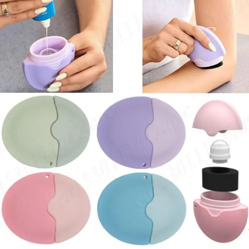 Portable 55ML sunscreen applicator with silicone roll-on sponge for easy suncream application during travel by Showlu Fashion Store