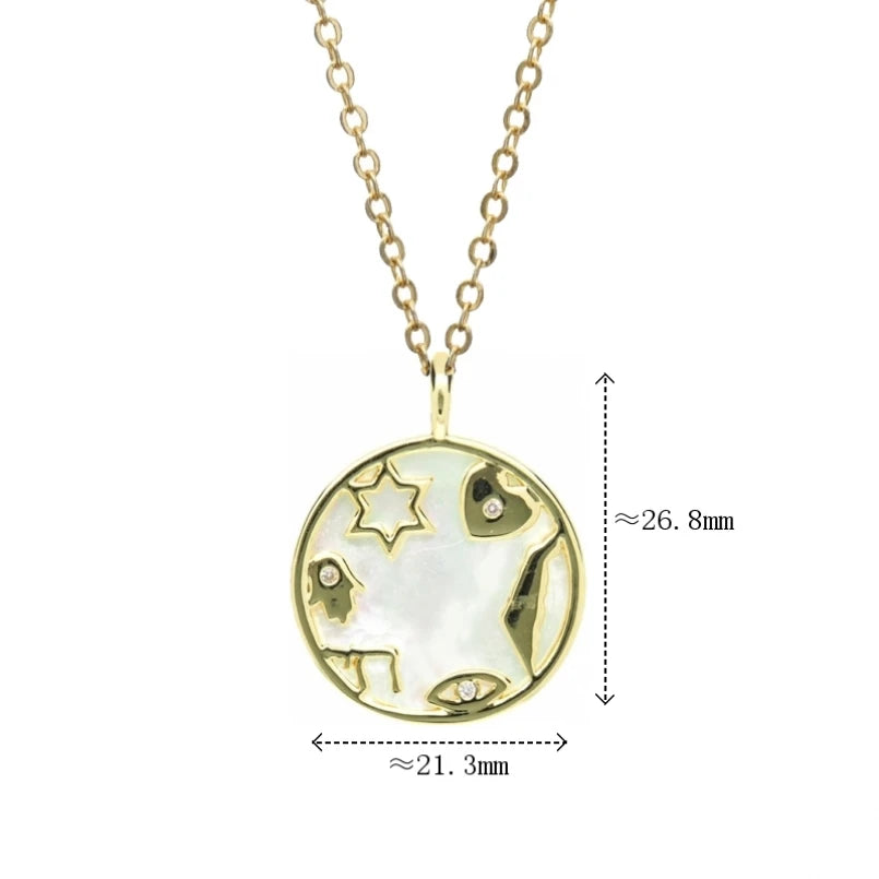 Hebrew Chai pendant necklace by Hayaroma, copper jewelry with zircon accents, featuring a Jewish symbol in Showlu Fashion Store image.
