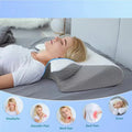 Ergonomic Tidesmit 2-in-1 memory foam pillow designed for neck and back pain relief, shown in a neutral setting.