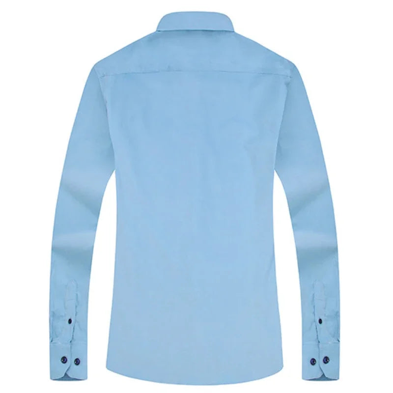 Long sleeve men's cotton corduroy casual shirt with pockets, regular fit, warm winter wear in solid color, available from S to 6XL.