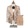Men's slim fit wedding suit with peak lapel blazer and matching trousers and vest from SHOWLU FASHION STORE.