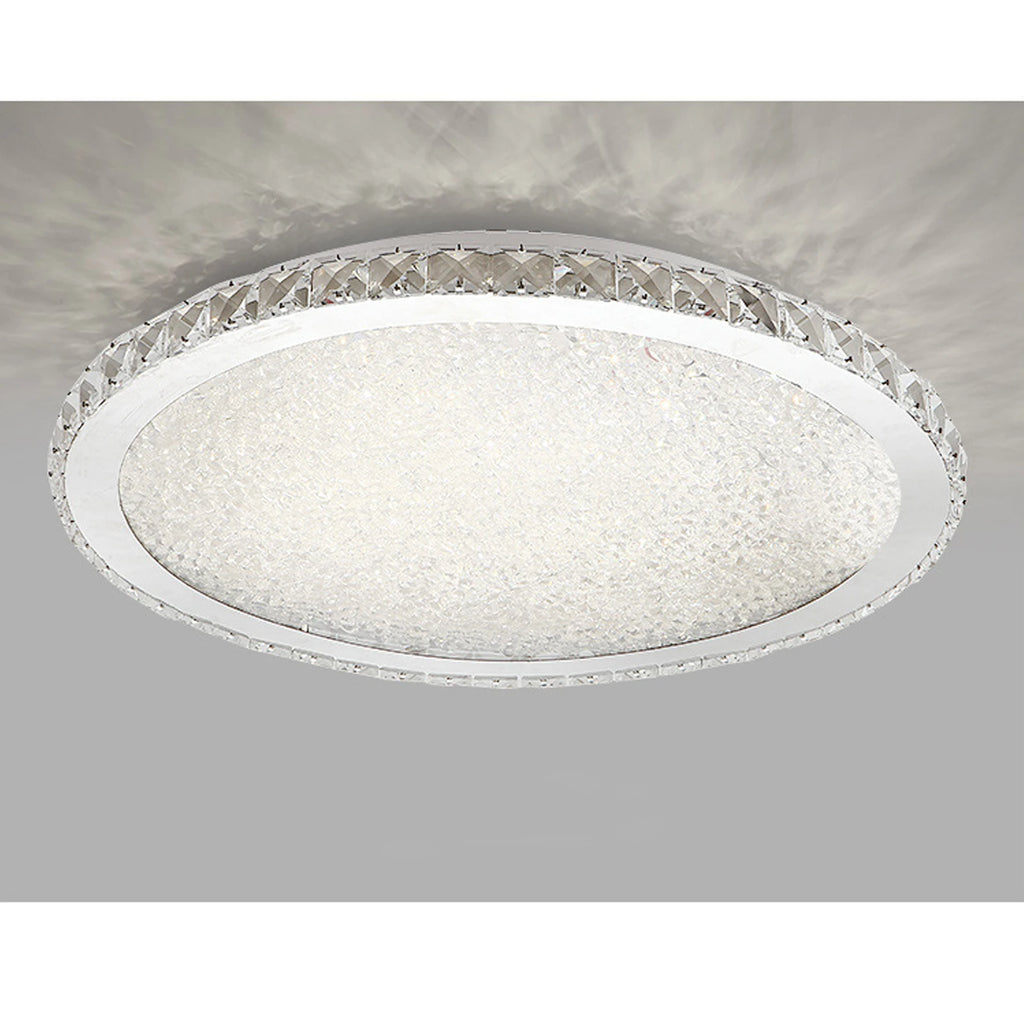 LOYALHEARTD 16-inch silver crystal LED ceiling light with raindrop chandelier design, modern and elegant lighting fixture