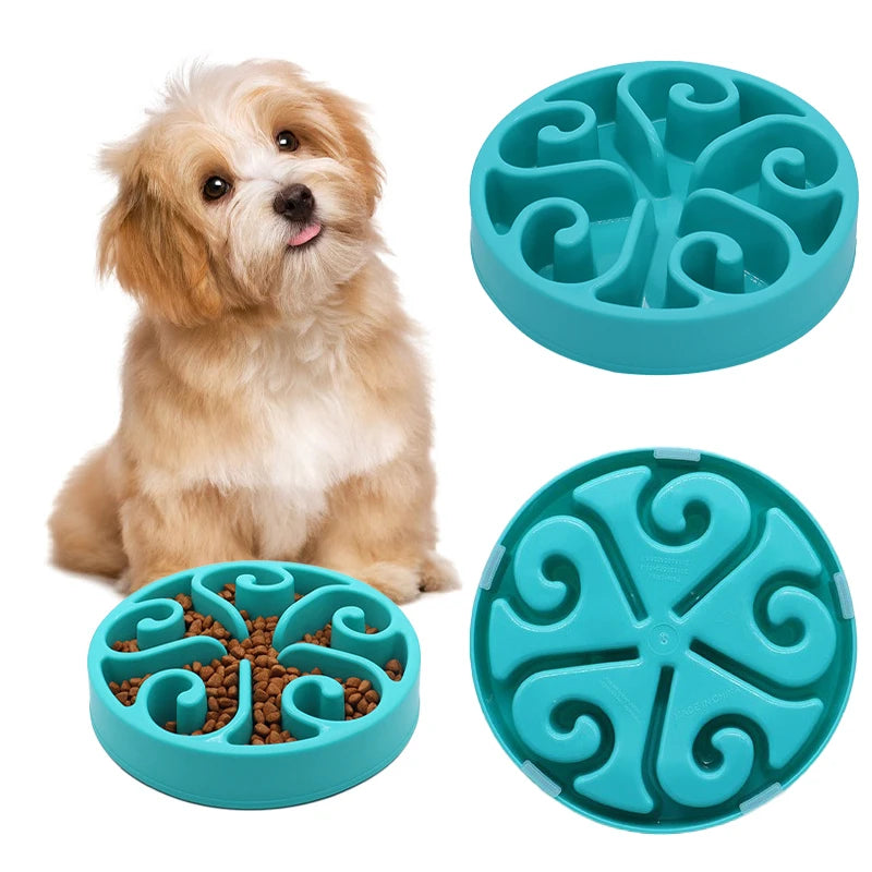 Showlu Fashion Store dog slow feeder bowl with anti-slip base, fun design, eco-friendly materials, prevents gulping, suitable for pet feeding