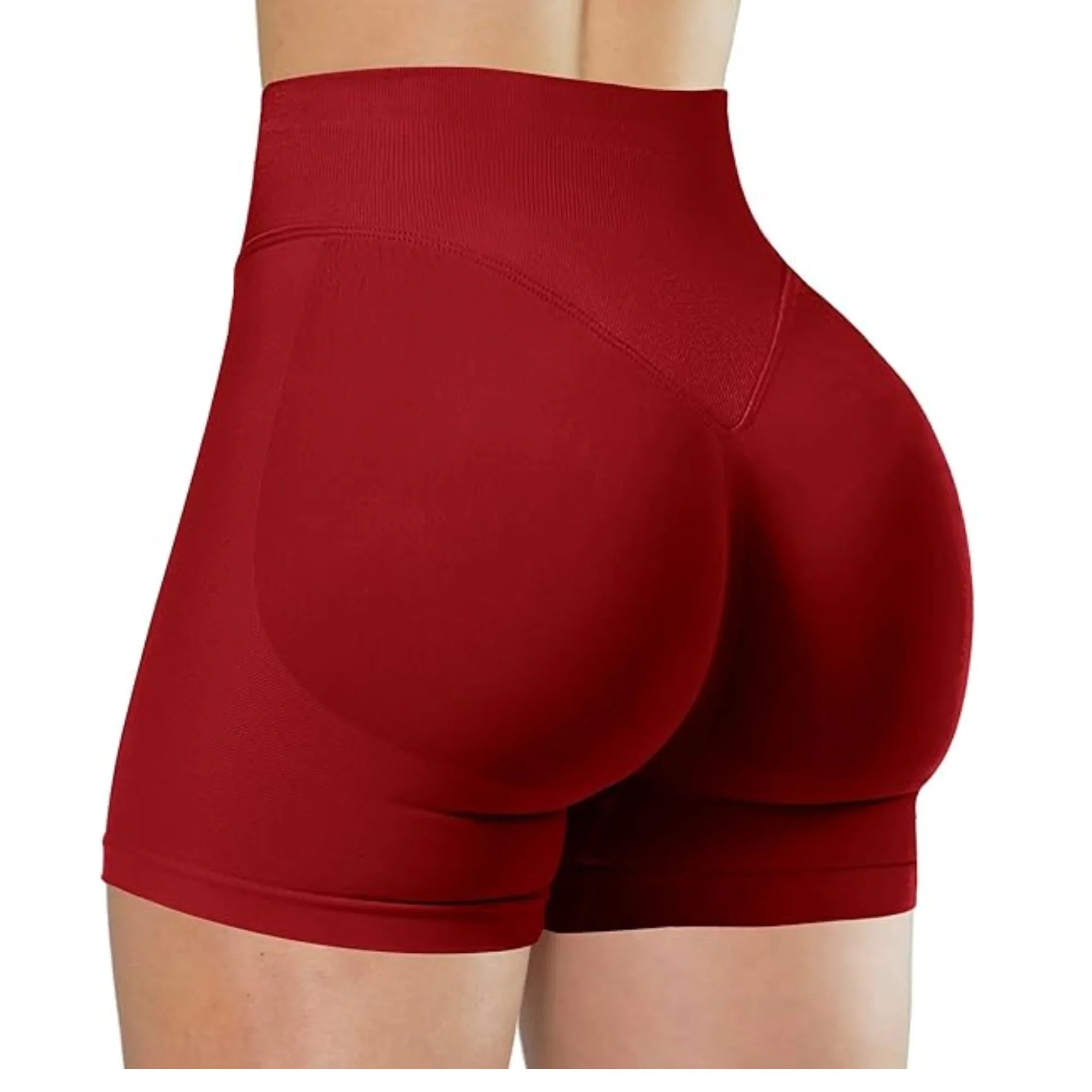 High-waisted women's yoga shorts made of nylon spandex, perfect for running and active wear from SHOWLU FASHION STORE.