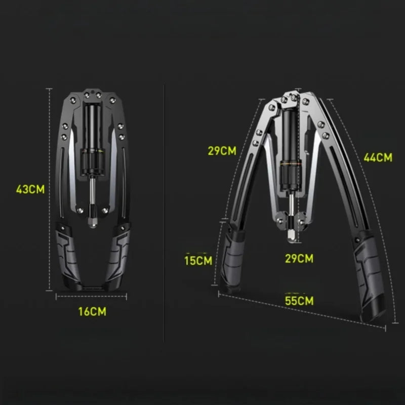 Showlu Adjustable Hydraulic Arm Strength Trainer for chest and muscles, featuring handles and hydraulic resistance for workout.