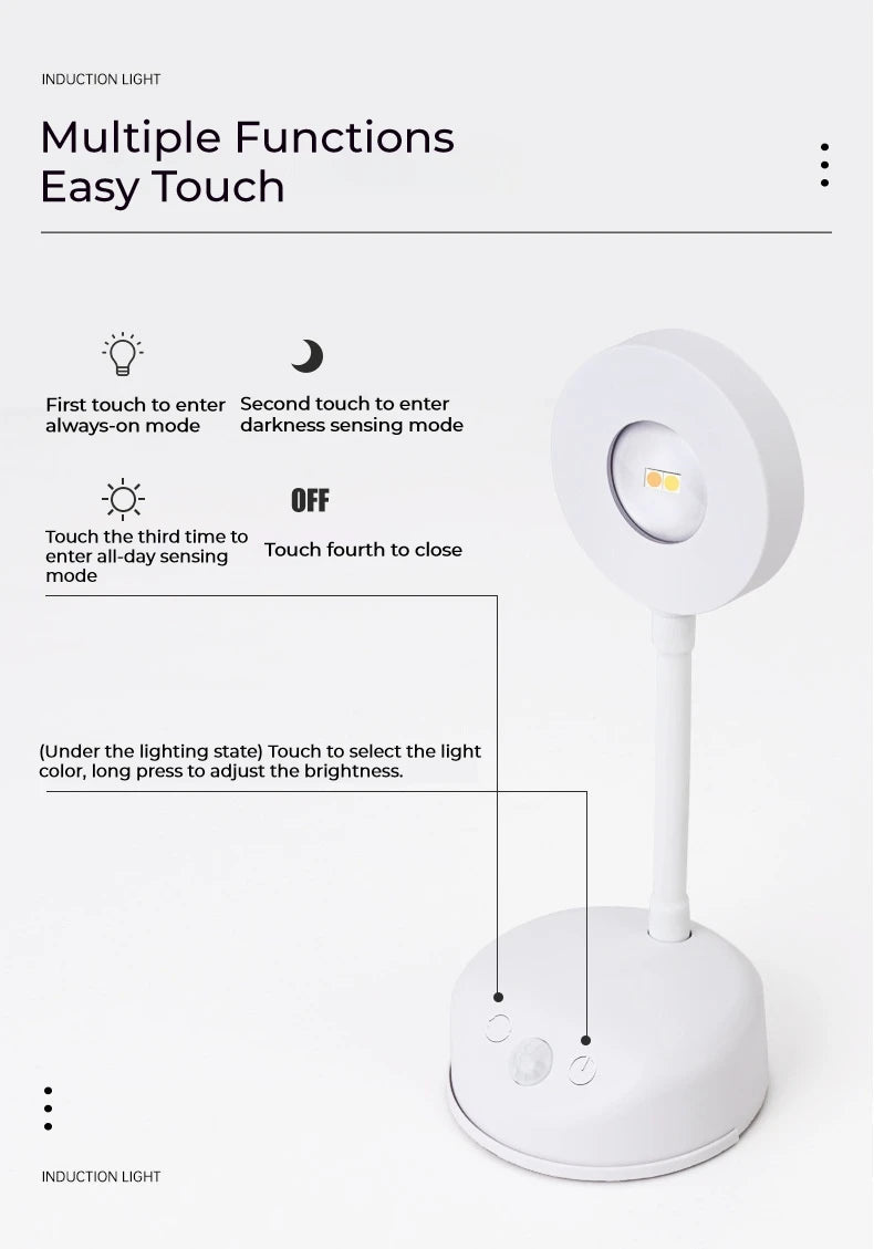 Rechargeable Motion Sensor LED Wall Spotlight by Showlu Smart General, showing the sleek black design and adjustable mounting bracket.
