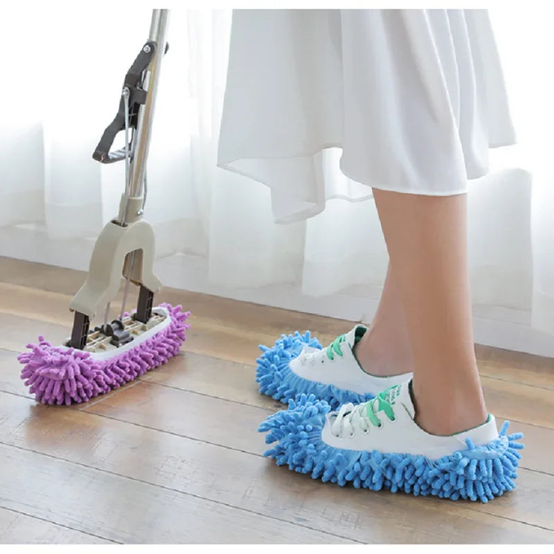 Moonbiffy waterproof mop cap shoe covers by SHOWLU FASHION STORE, lazy floor cleaning slippers with slip-on design and water-resistant material.