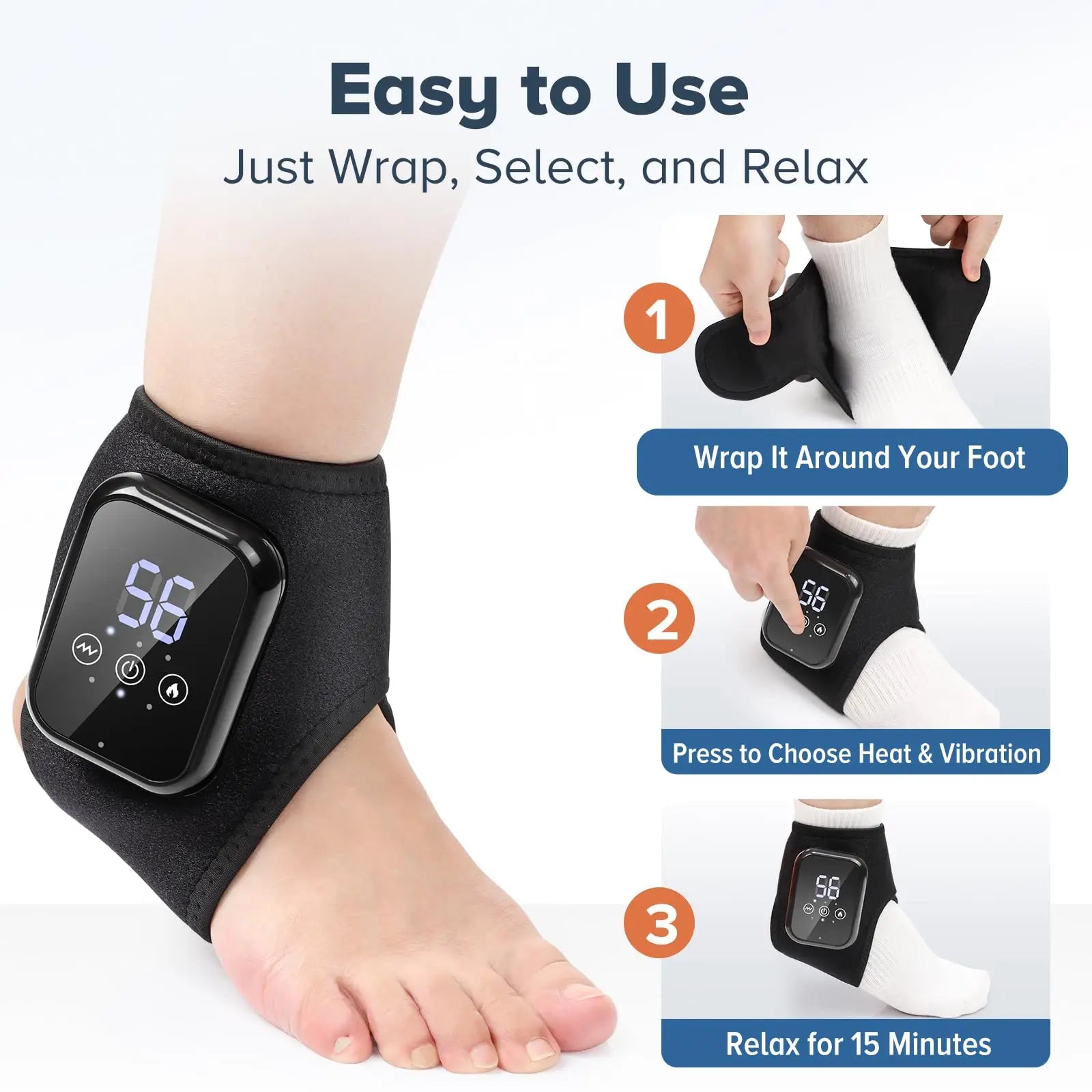 Showlu electric foot massager with ankle brace, hot compress, vibration massage, and foot protection for relief and support.