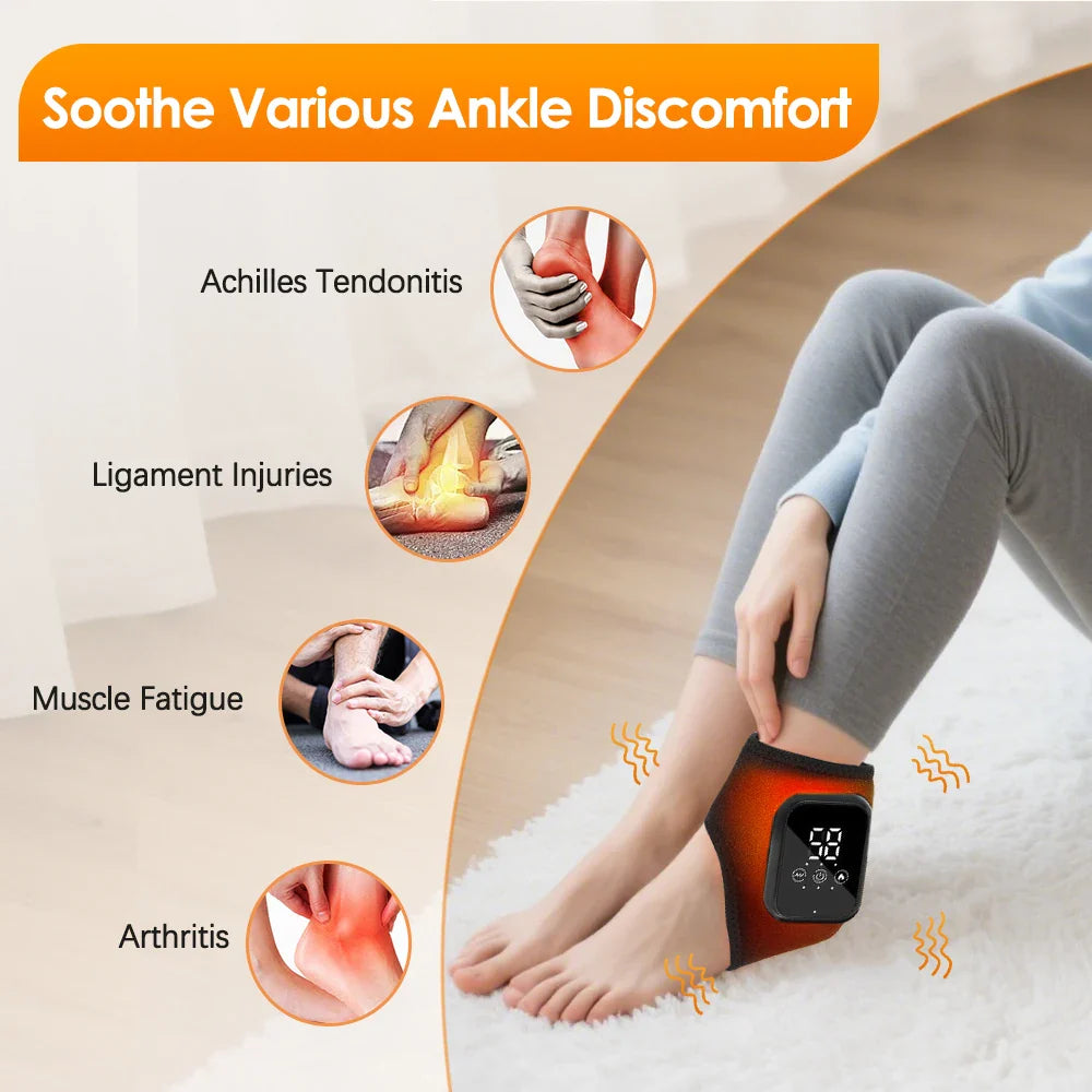 DearBeauty electric ankle massager with infrared heat and vibration wrap, designed for soothing ankle relief and muscle relaxation.