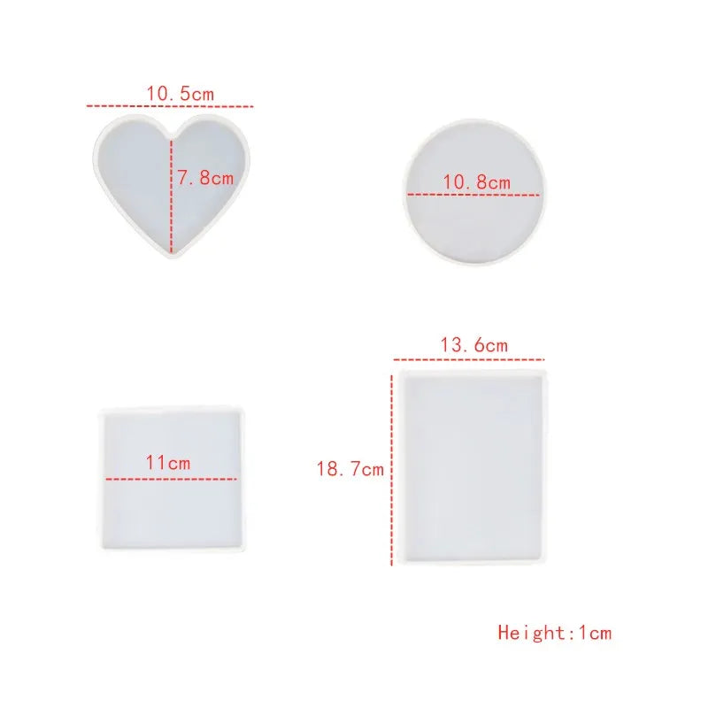 Three-layer fruit-shaped silicone mold for epoxy resin, tea plate, and cup pad decoration, designed for resin art projects.