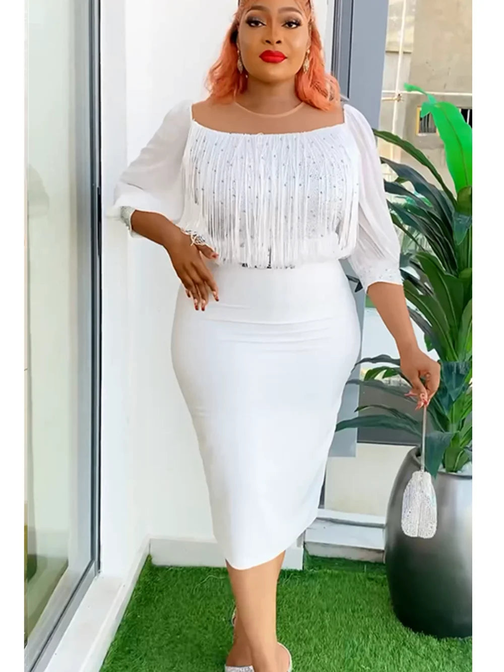 Elegant African women's summer dress featuring vibrant Ankara dashiki design, plus size long dress for wedding or party occasions.