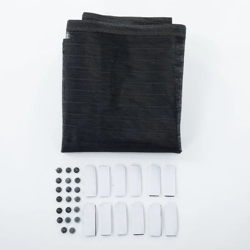 Showlu Smart Magnetic Mesh Door Curtain with self-adhesive mosquito screen, featuring a breathable, insect-proof design.