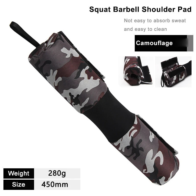 Thickened non-slip barbell shoulder pads for weightlifting and squats, providing neck support and protection during strength workouts.