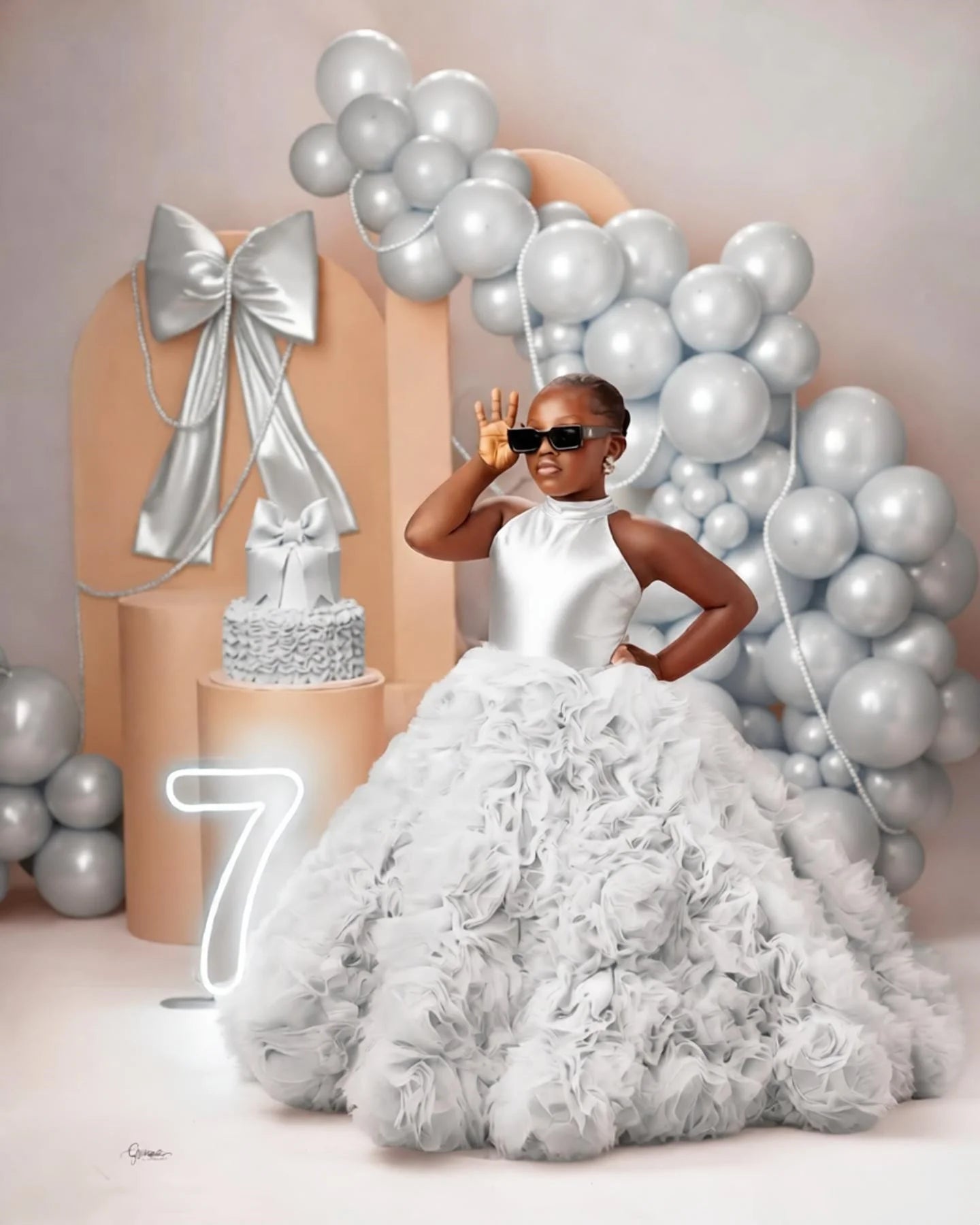Luxury Puffy Ballgown Girls Birthday Party Dress Customized Flower Girl Dresses for Wed Little Queens Pageant Homecoming Dress