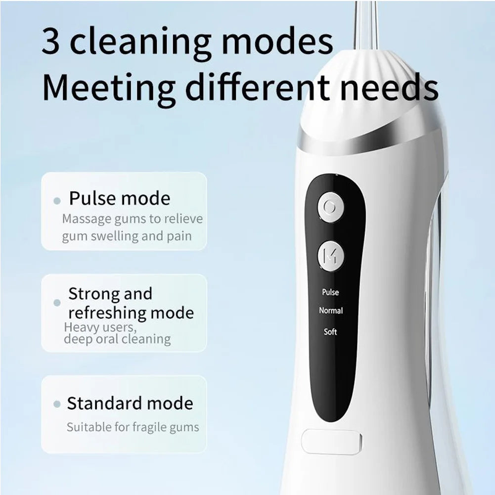 Portable Showlu Smart rechargeable oral irrigator with 200ML water capacity and IP65 waterproof design, ideal for oral hygiene.