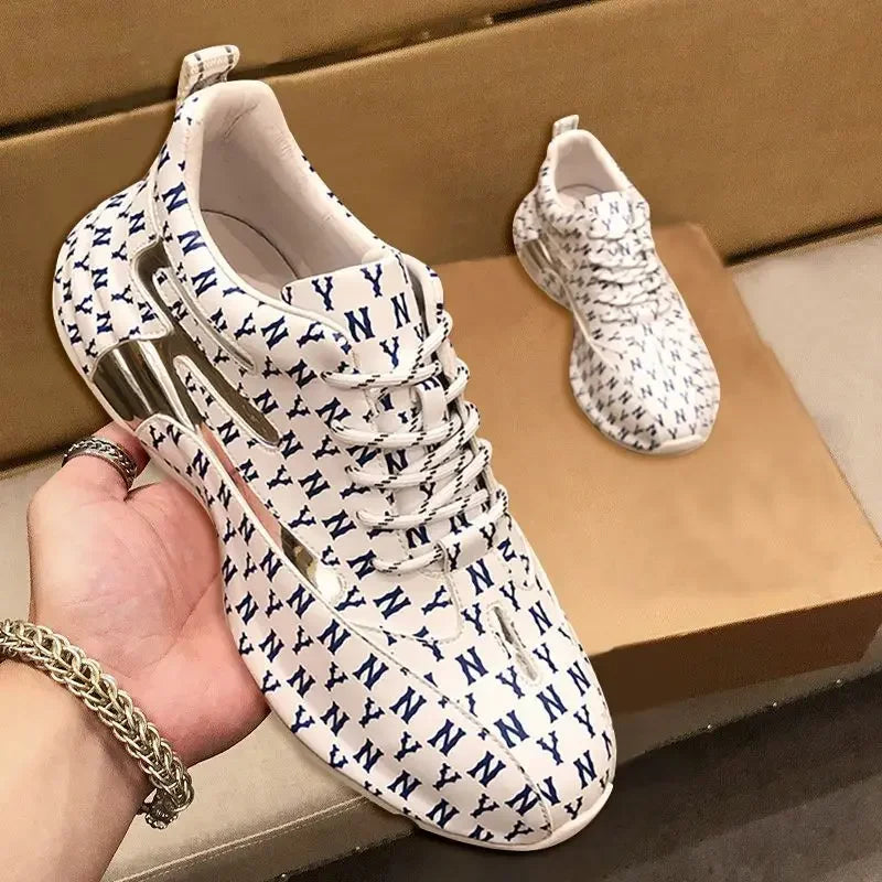 Men's luxury breathable sports shoes with thick soles, low cut design, casual style, outdoor running shoes from Showlu Fashion.