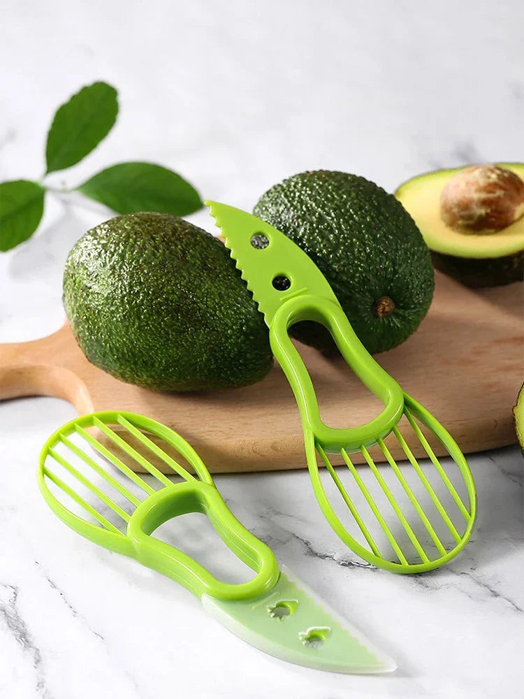 Showlu Smart General 3-in-1 avocado tool with peeler, pitter, and slicer for easy avocado preparation.