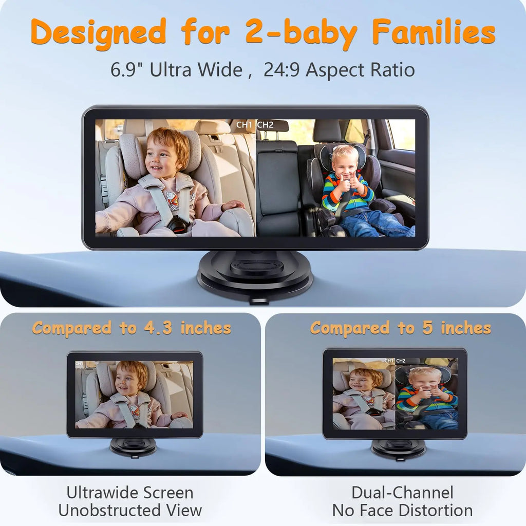 Baby car camera from Showlu Fashion Store showing a compact device with lens and mounting bracket for vehicle safety.