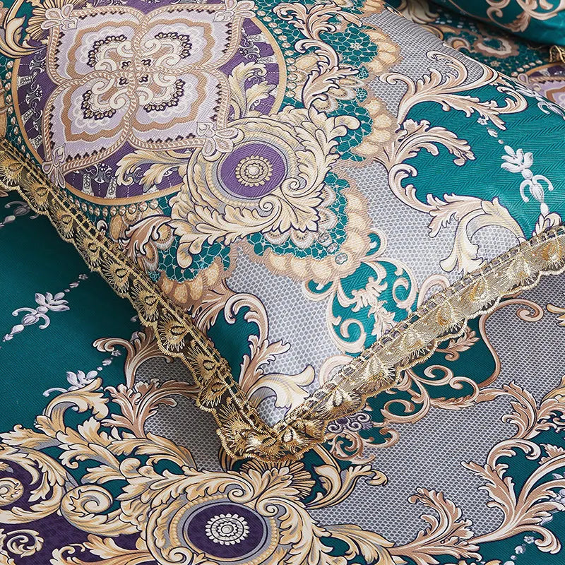 European Floral Summer Double Bed Cover Queen Size Luxury Bedspread Set King Embroidered Lace Cooling Air Conditioning Sleep Mat