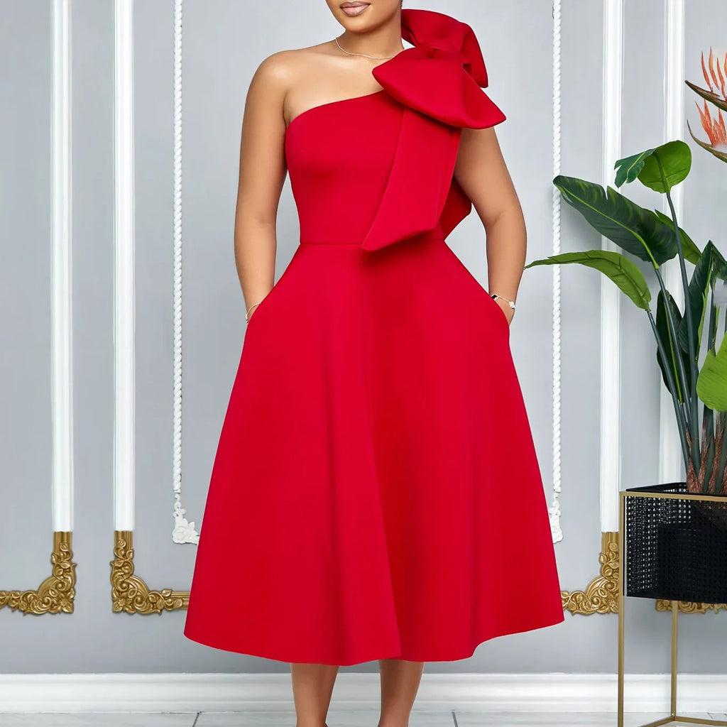 Dashiki African Clothes for Women Elegant African Party Evening Dresses for Women Summer African Sleeveless Polyester Midi Dress